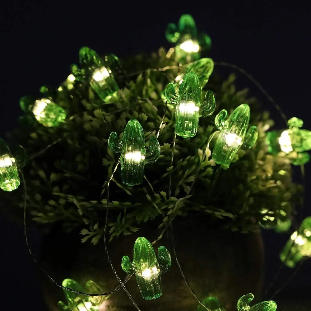 3M 20 LED Tropical Cactus Decorative String Lights USB with Remote Control Indoor Decoration Wall