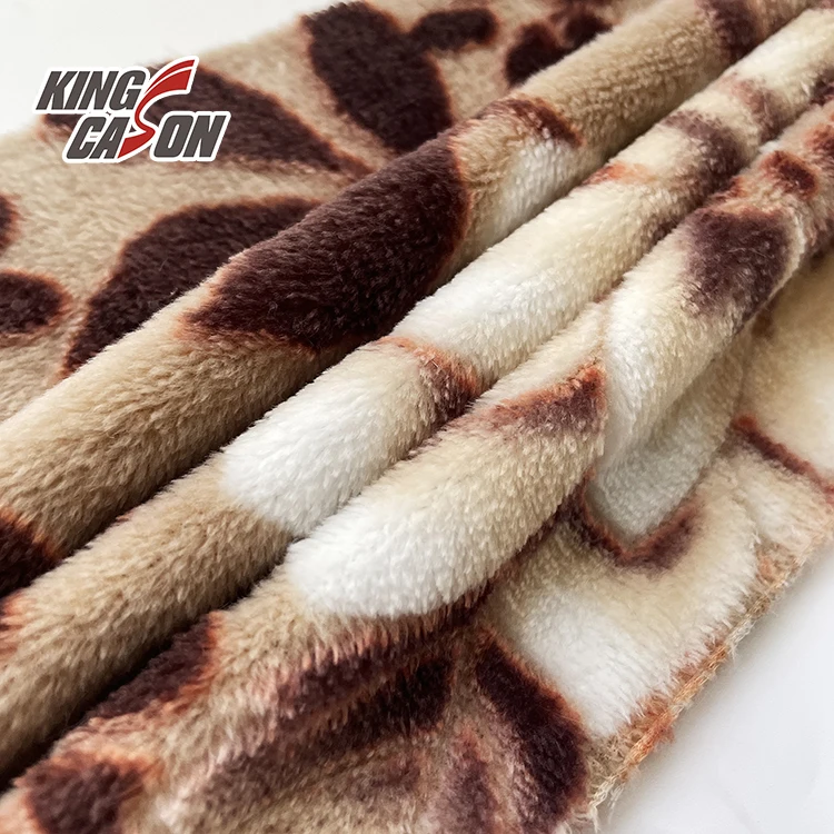 Kingcason Wholesale Low Price How-Selling Two Sides Printed Knitted Flannel Fleece Fabric Burn Out Garment Blanket For Women