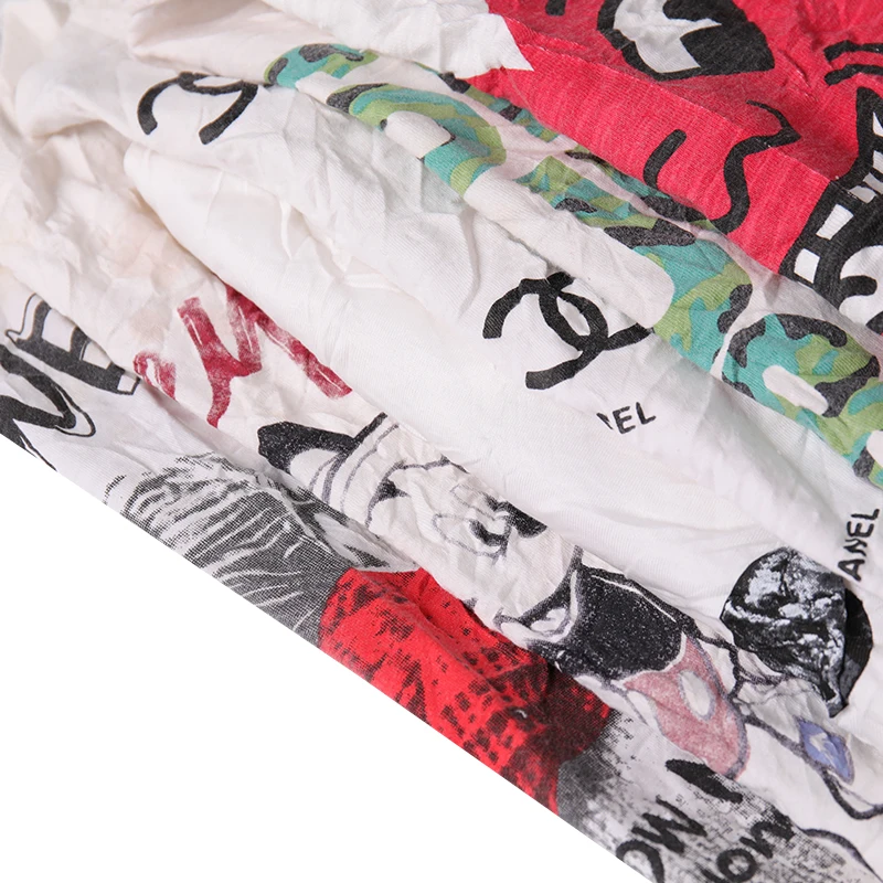 Xiamen Excellent Wholesale 100% Cotton White Printed T Shirt Rags Absorbent Rag Textile Waste Bales Cleaning Wiping Rags