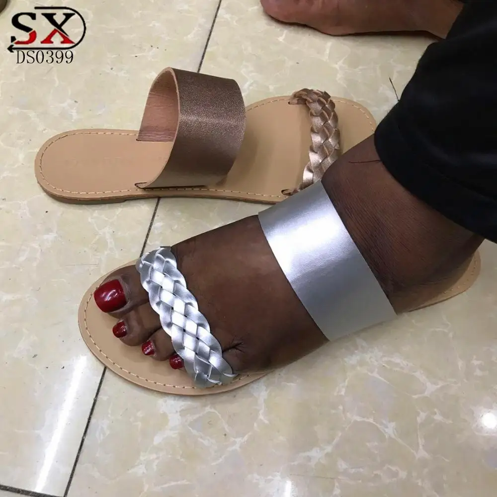 New Fashion Brand Summer Cross Women Slippers Flat Heel Beach Flip Flops Casual Ladies Shoes Outdoor Female Slip On Slides