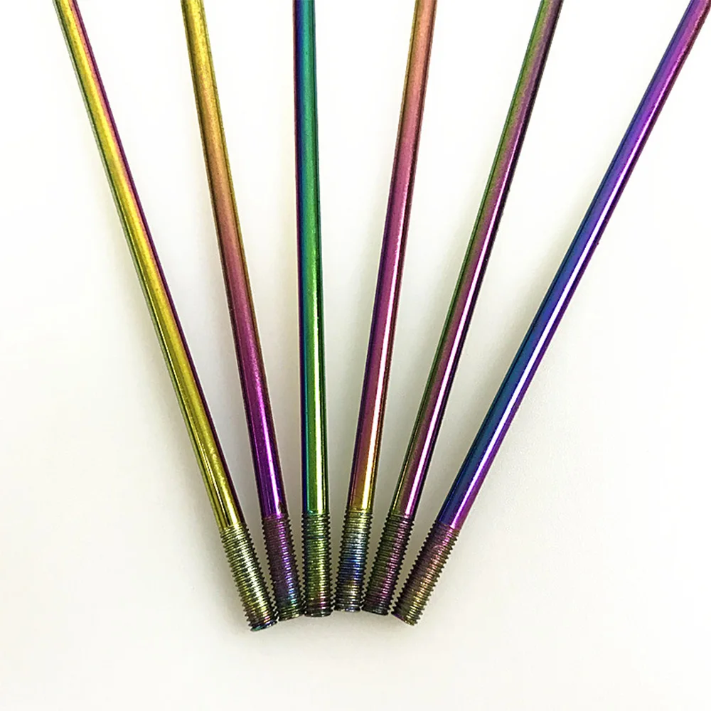 rainbow color bicycle spokes 8G to 14G customized length for all types of bikes