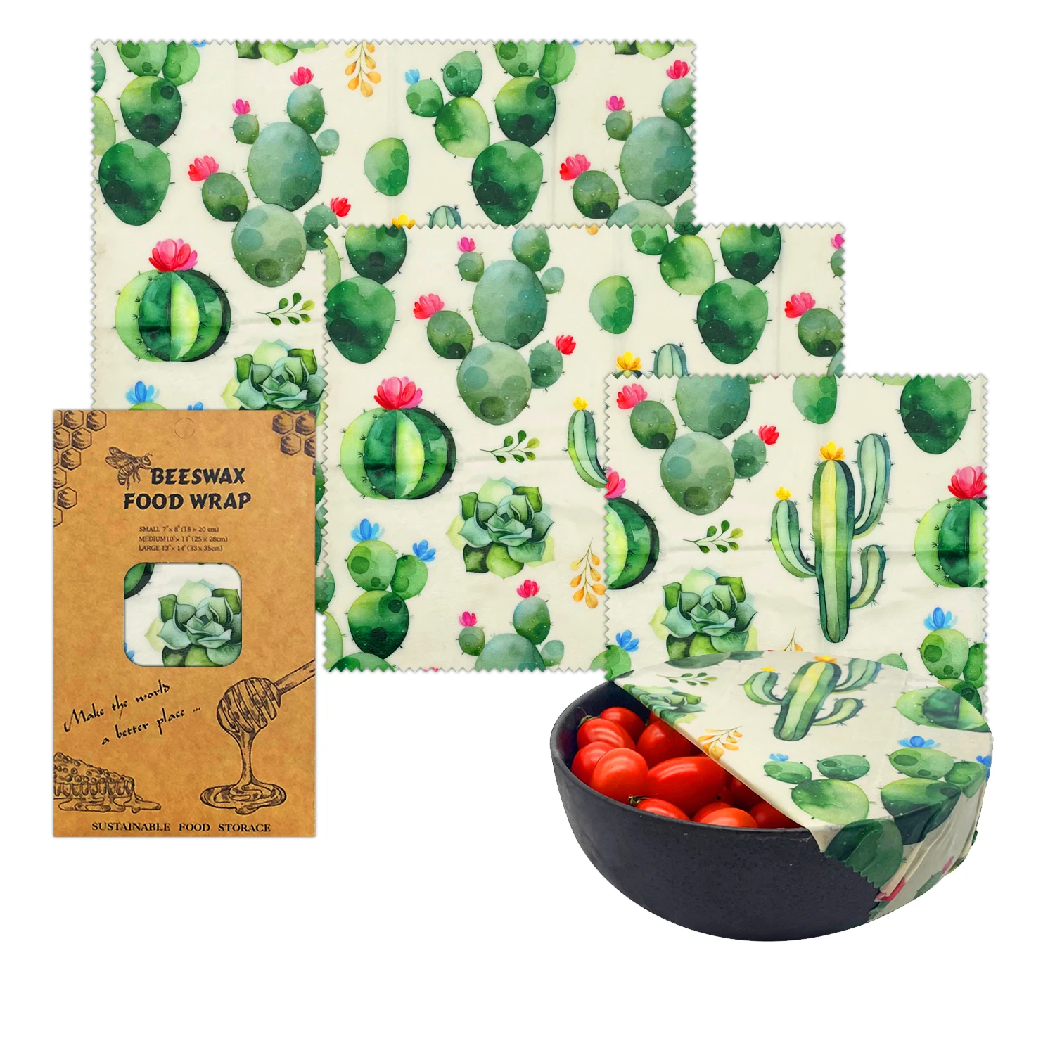 GOTS Certified Best quality Customized biodegradable beeswax wrap food