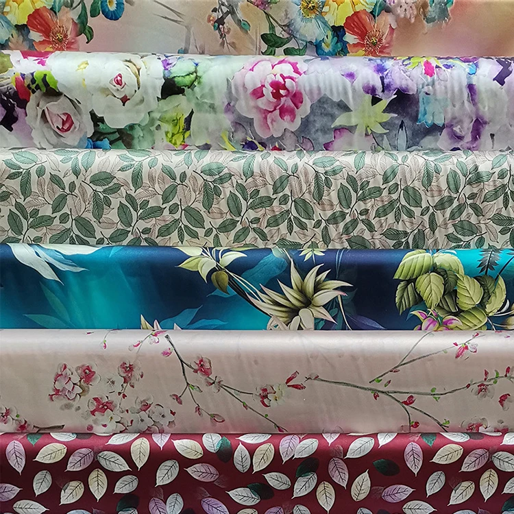 
 Горячая Распродажа с фабрики 100% шелк крепдешин цветочный принт шелковая ткань для женской одежды платье  