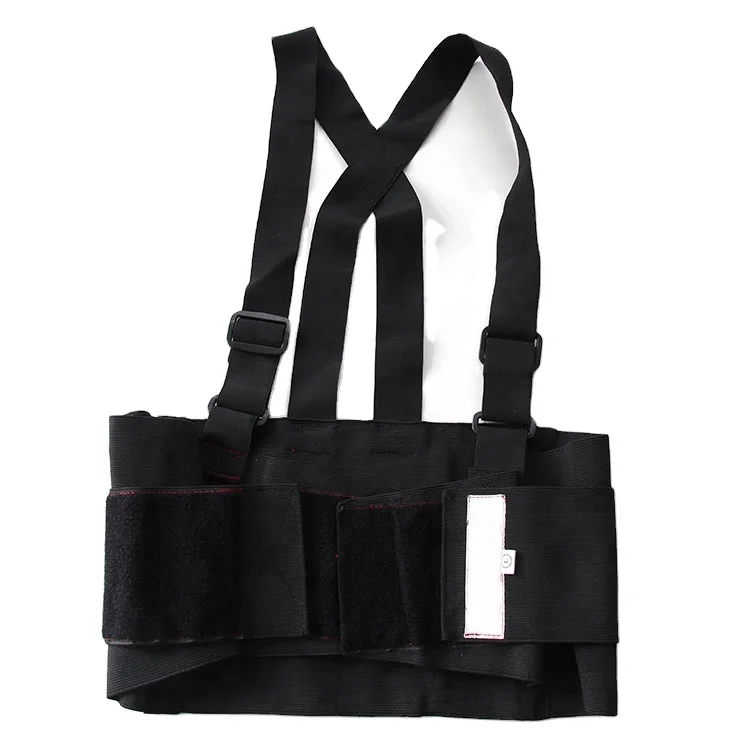 Black Brace Safety Back Support Girdle Lumbar for Working Pain Relief