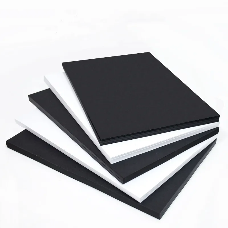 Recyclable Heavy Weight Black White Craft Paper Cardboard Sheet Bluk Pack Thick Construction Paperboard Sheet For Arts  Drawing