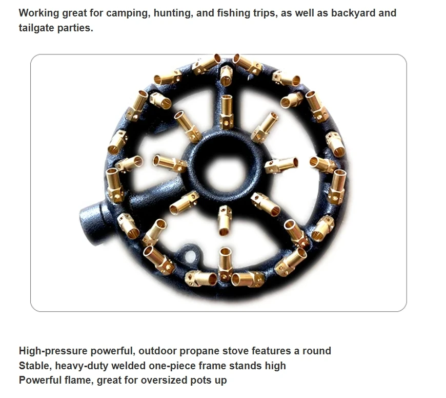 Multi-cooker Cooktop Cast Iron Propane Burner For Gas Stove 32 Tip Lpg Gas Cast Iron Brass Nozzle Cooking Jet Burner