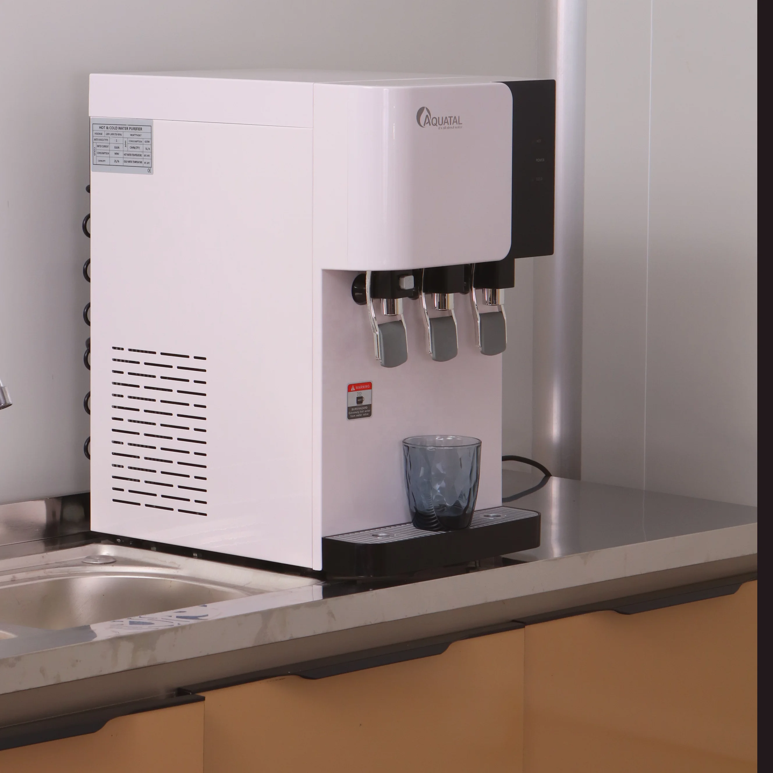 New Type Electric Household Water Dispenser with 3 Taps Instant Hot & Cold Desktop Water Filter for Hotels Plastic Housing