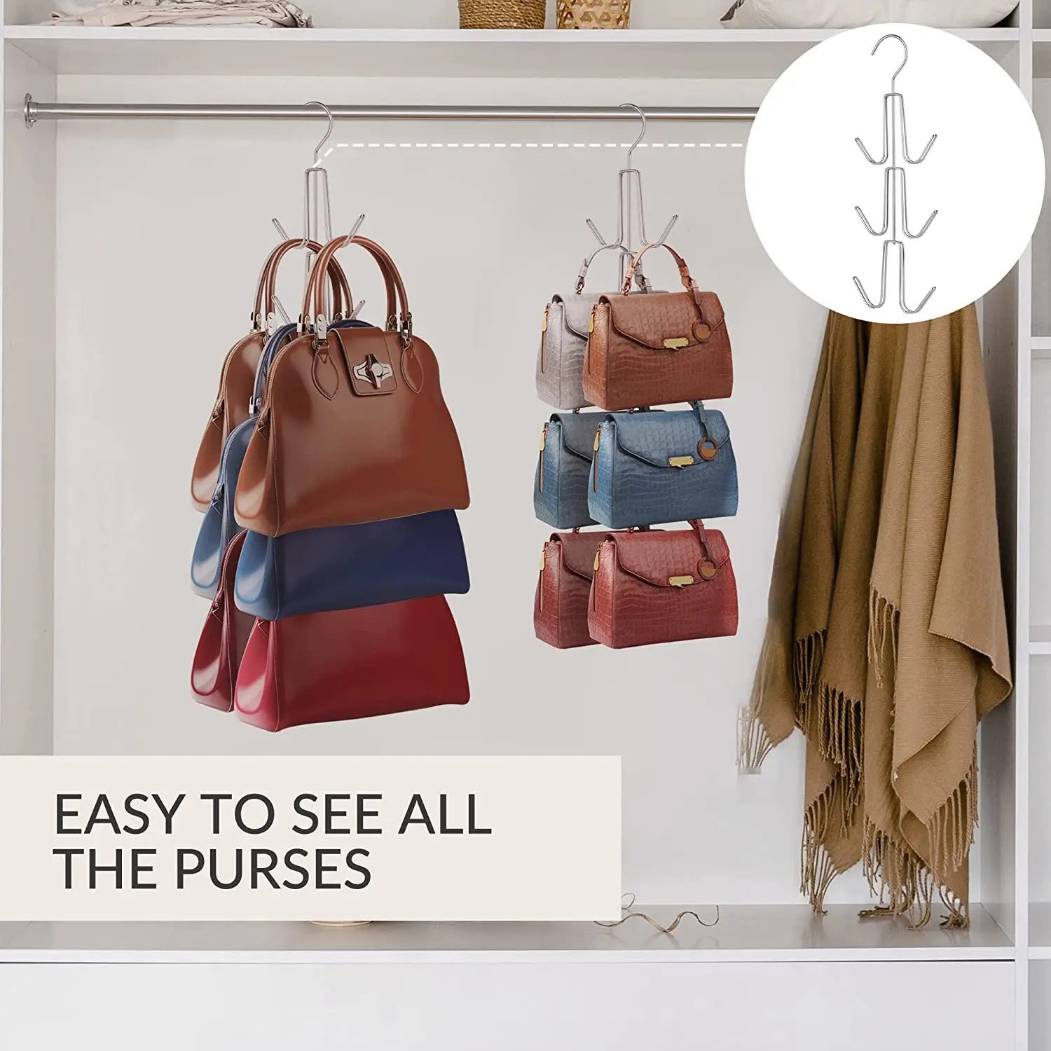 Multifunction useful metal high quality clothes hanger  bag hanger with chrome black colour