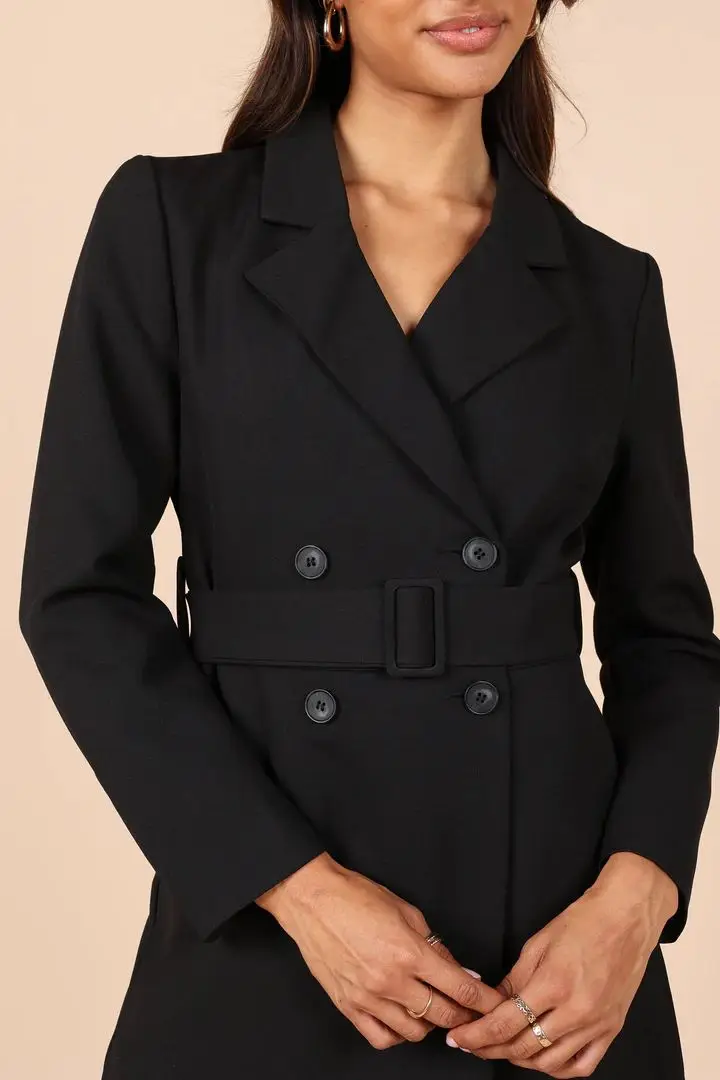 Office Lady Blazer Dress Suits Long Sleeve V Neck Mini Dresses Fashion Spring Autumn Double Breasted Button Blazer Dress
