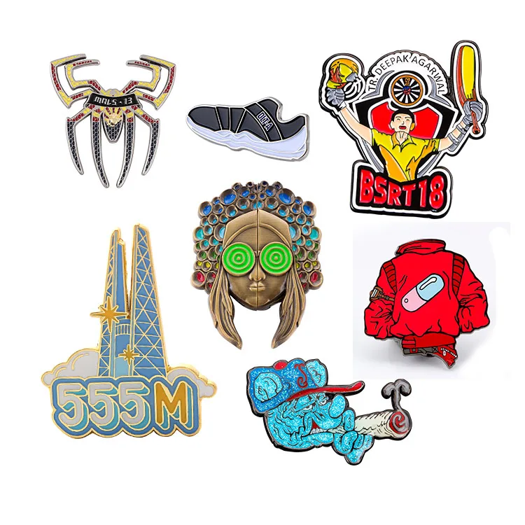  Bulk Cheap Metal Soft Enamel Gold Lapel Pins Logo Hollow Custom Type Pin Badge Best Souvenir