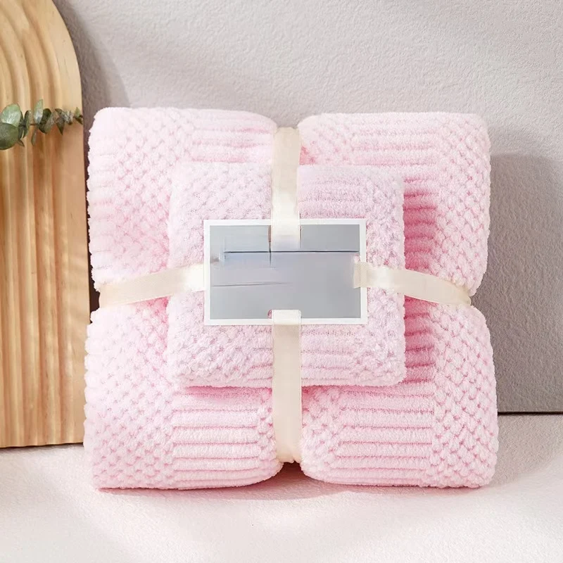 Manufacturers Wholesale Women 2Pieces Bath Towel Wrapped Body Quick Drying Water Absorbent  Coral Fleece Bath Skirt Hair Towel