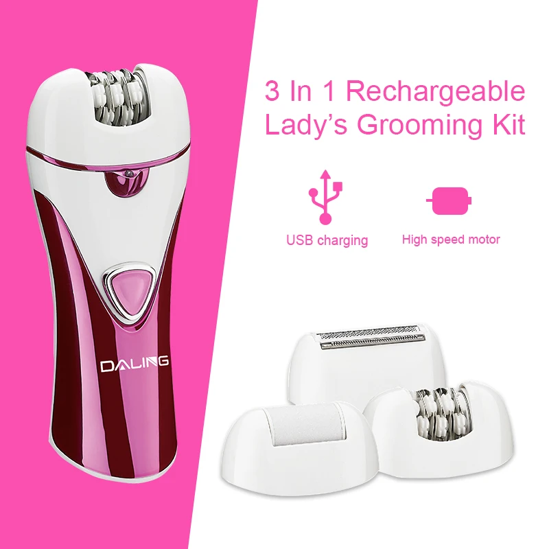 DALING 3 in 1 Best Logo Custom Heysilky skin Laser Hair Removal handset Shopify Dropship Facial Hair Removal Hair Woman