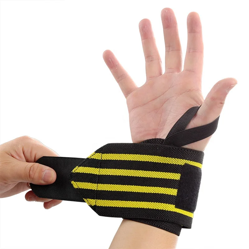Gym weightlifting training bar grip barbell straps wraps hand protection wrist support W-1013
