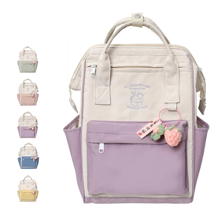 2024 School Backpack Solid Color School Backpack For Girls Daily Pink Backpack Bags Girls Kids School Bags New Mochila Escolar