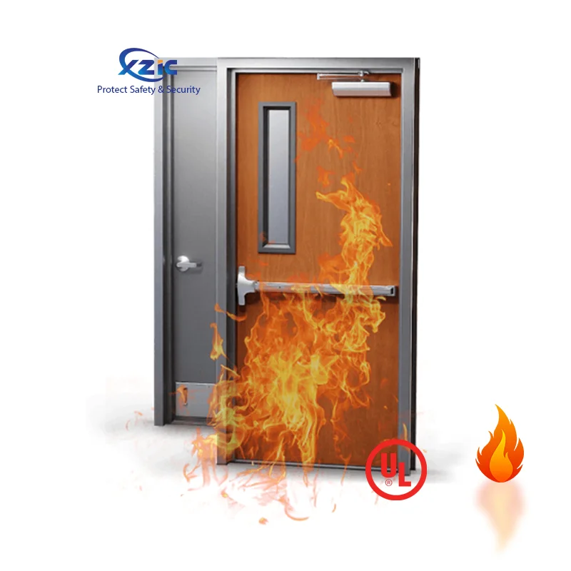 90 minutes Fire Rated Door Hollow Metal Entrance Door Steel Fire Doors UL Certificated