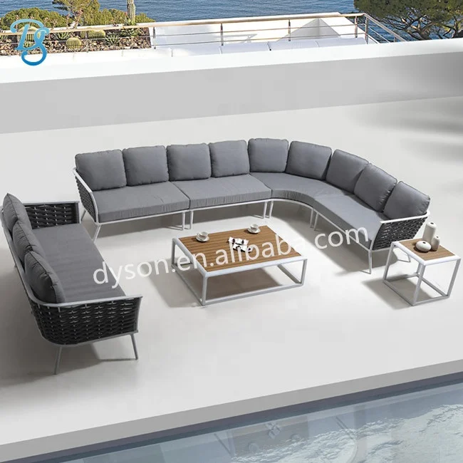 
New Design Garden High Quality Sofa Sets. Garden Sectional Sofa And Wood Table. 