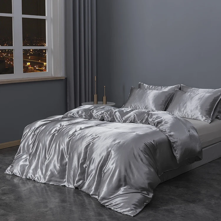 Luxury cotton sheet 4 pcs bedsheets satin bedding set