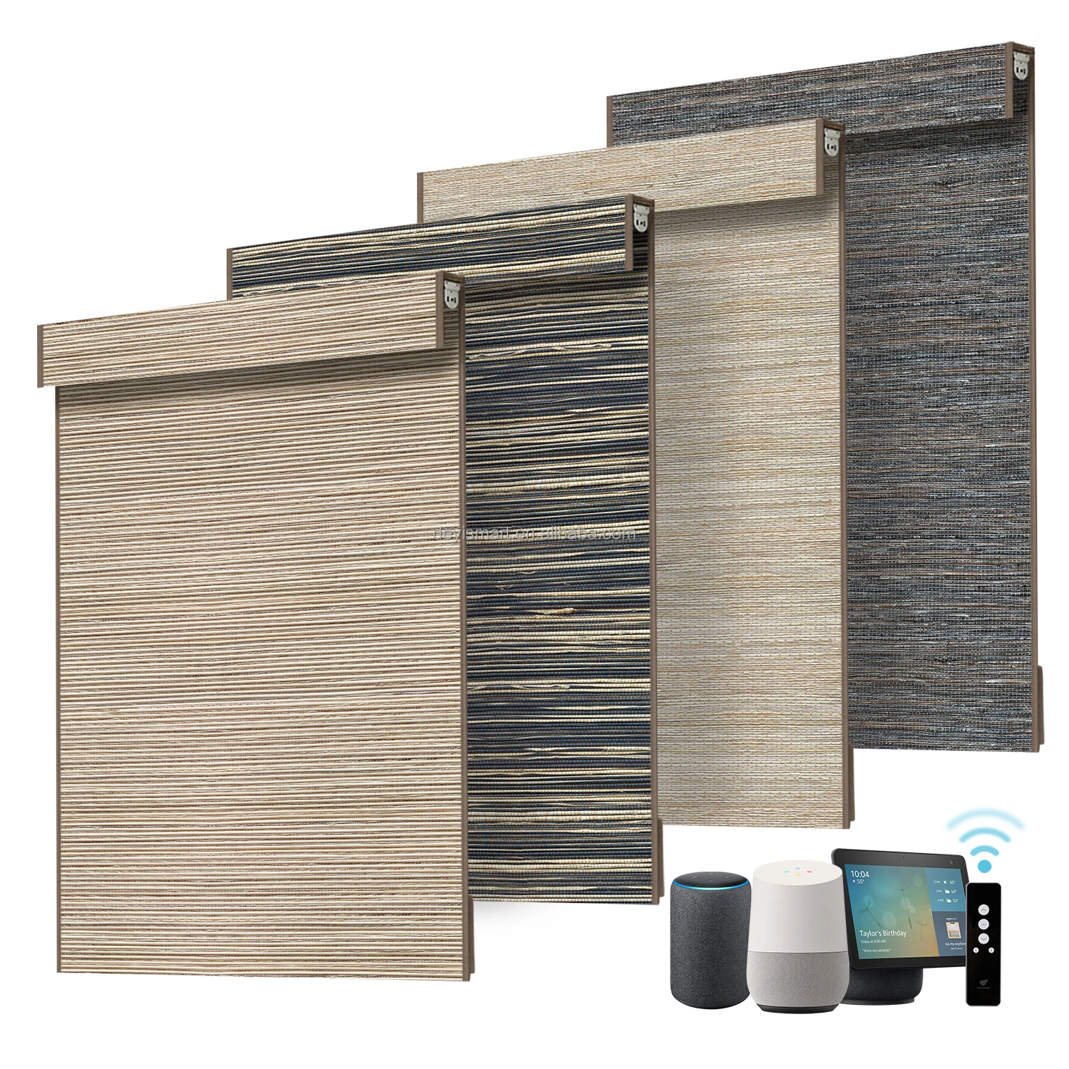 Smart Woven Wood Roller Blinds Window Shades