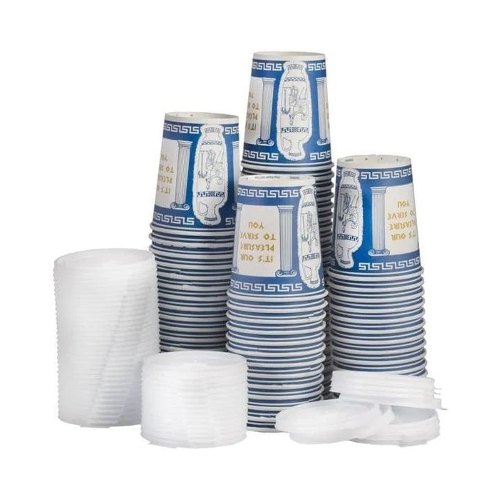 Biodegradable Disposable Coffee Paper Cup Single Double Ripple Wall Paper Coffee Shop Cafe Cups With Lids And Sleeve Straws