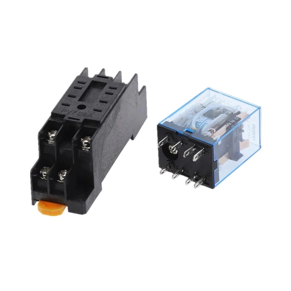 MY2N-J катушки DPDT электромагнитное реле мощности DC 12V 24V / AC 110V 220V 8 Pin микро мини-реле с гнездом базы триггерный релейный
