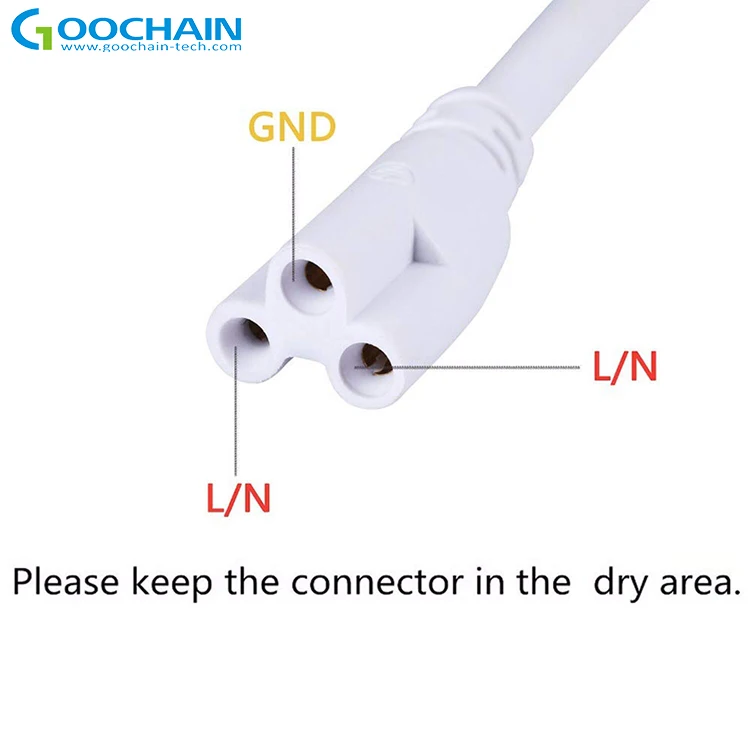  3pin T5 T8 Удлинительный провод для светодиодной лампы с переключателем