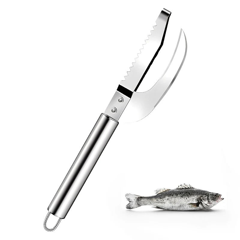 Кухонный аксессуар 2 в 1 ручной скребок для рыбных весов из нержавеющей стали