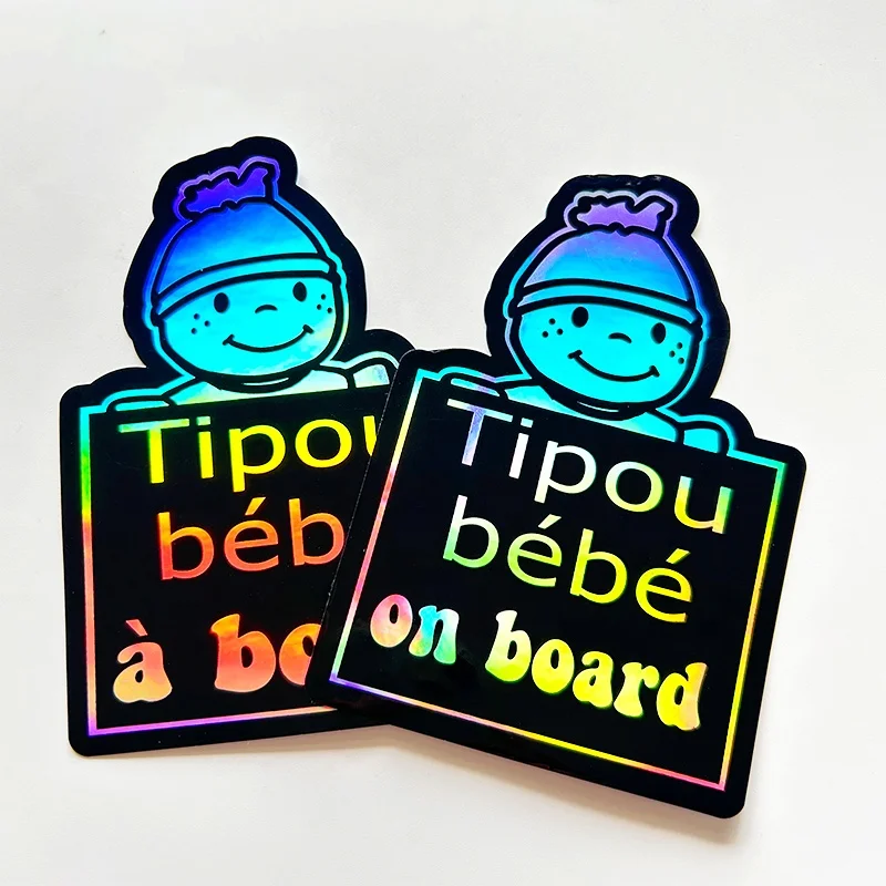 Waterproof Rainbow Silver Laser Die Cut Holographic Logo Sticker Cartoon Glitter Hologram 3d Anime Custom Holographic Stickers