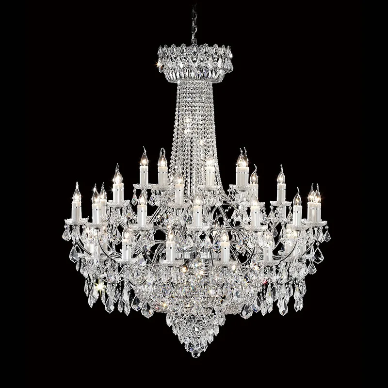 Custom villa murano glass led lights lighting maria theresa high ceiling luxury large modern crystal chandeliers pendant lights