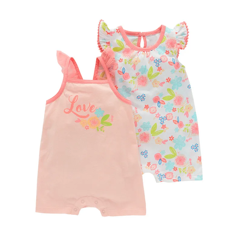 High quality baby romper baby boy and girl baby flat-footed romper suit Infant cartoon romper cotton knit 2pcs