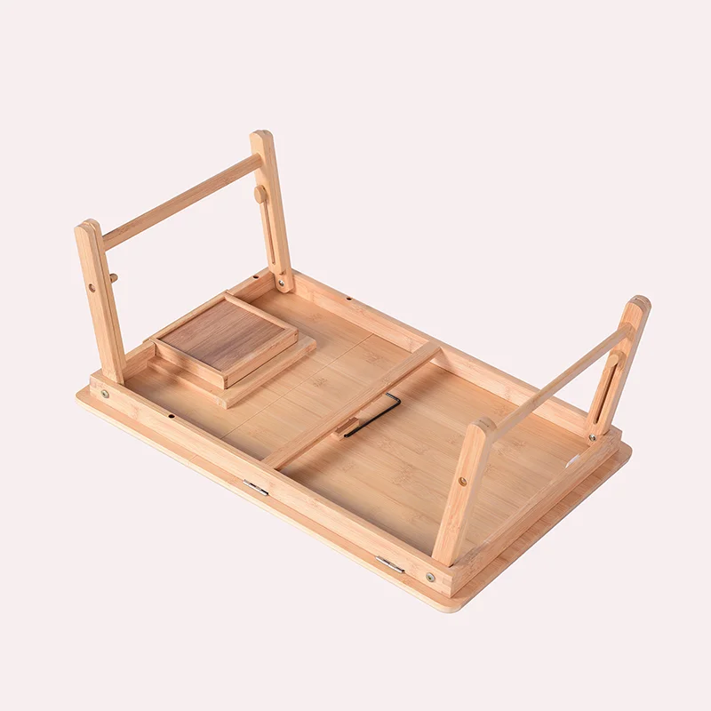 Hot Sale Factory Bamboo Folding Laptop Table Adjustable Portable Bamboo Laptop Table Handmade Foldable Bamboo Laptop