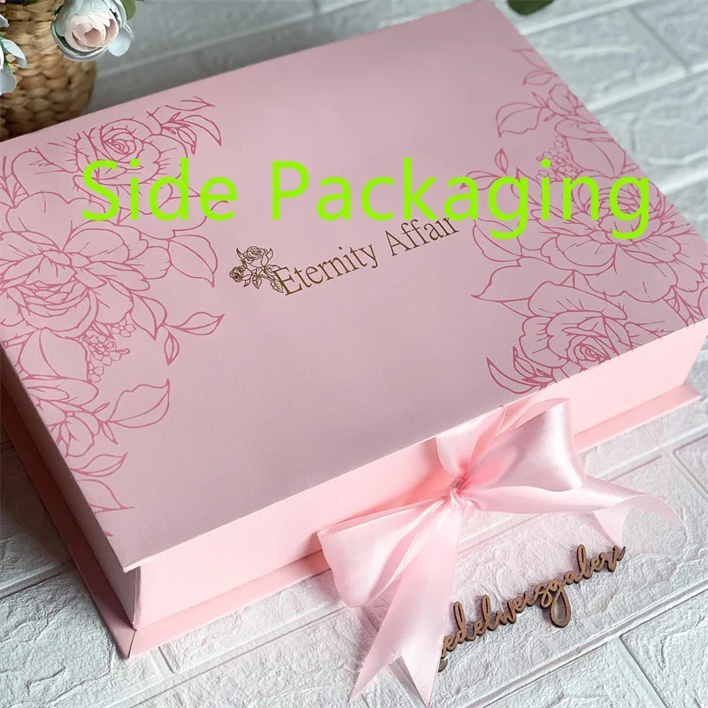 Flat Packed Custom Printing Magnetic Closure Satin Gift Boxes Clasp Style Box Cardboard Book Shaped
