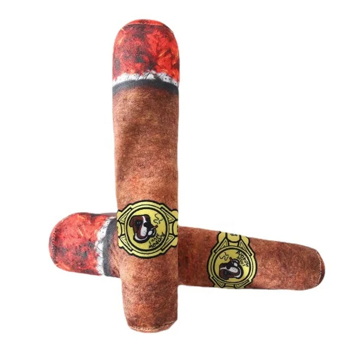 Hot selling pet chew toy with simulated cigar shape, teasing dog, interactive paper sound making toy