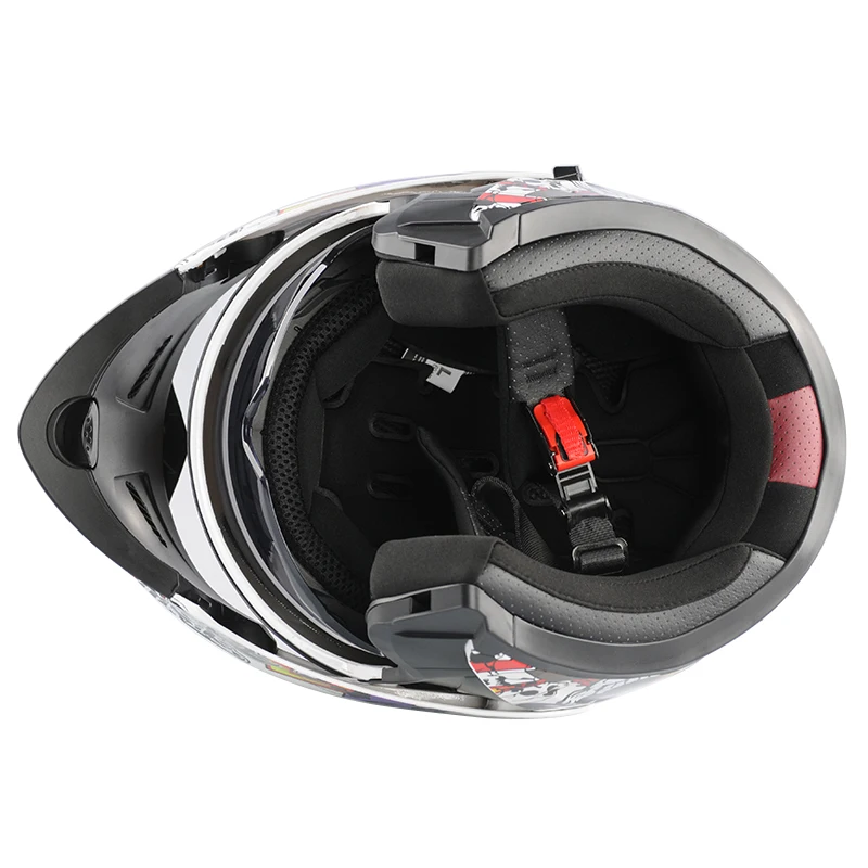 Factory Direct Wholesale Motorcycle Helmet flip up Full Face Helmet Fashion Four Seasons Racing Personality Helmet