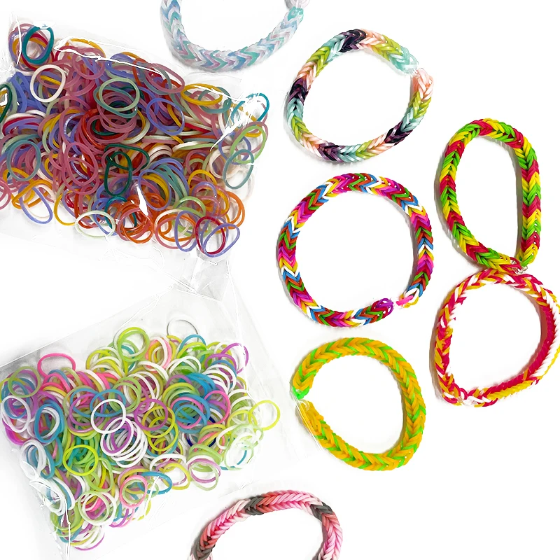 American European top sale DIY loom band refill package wholesale elastic loom rubber bands