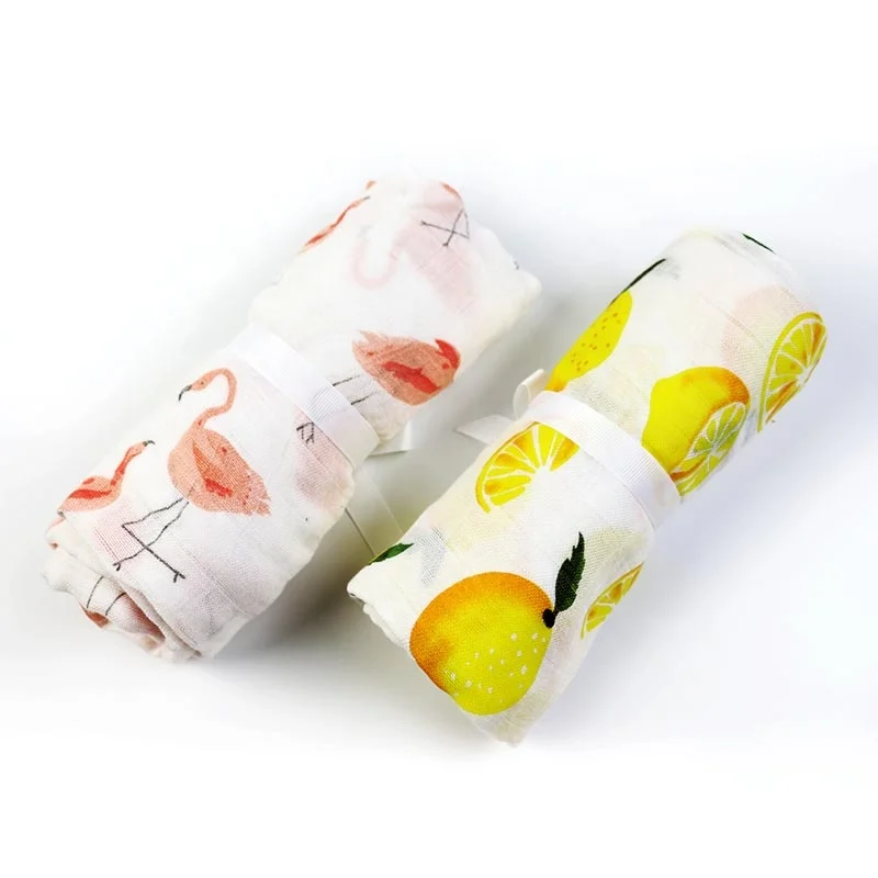 Soft 2 Layer baby kids gauze wrap blanket Bamboo cotton washcloth adjustable 47x47' baby bamboo muslin Swaddle blanket for baby
