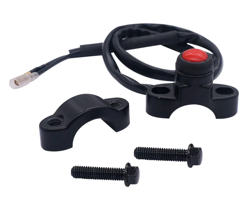  12V Motorcycle Handlebar Push Switch Engine Stop Start Kill Momentary 7/8inch 22mm with Mounting Backplate for ATV