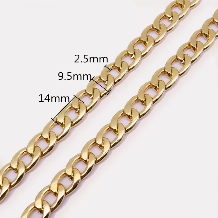 Hot sale Rose gold Aluminum chain Solid clutch bag chains High quality metal brass handbag chains for bags