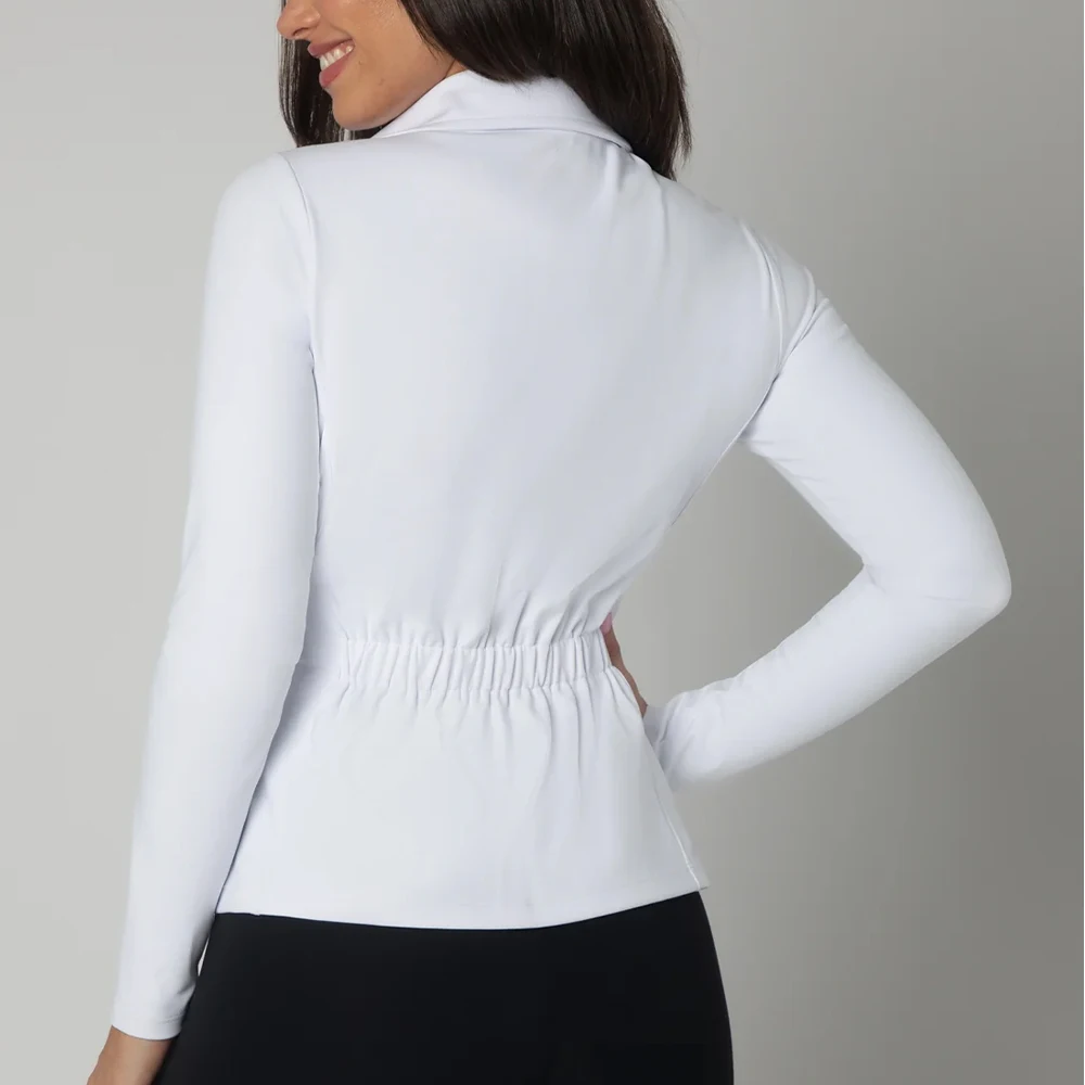 Custom Heavyweight Long Sleeve Crop Top Sweatshirt Yoga Fitness Drawstring Pullover Jacket Zipped Hoodie For Women