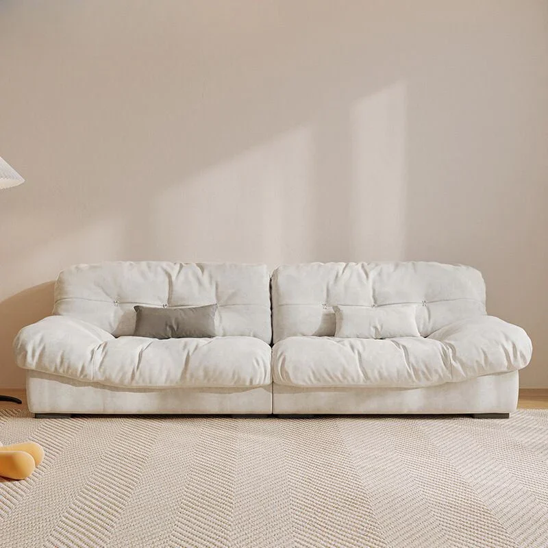 Stylish and Compact 2-piece Sectional Sofa Creamy Cloud Sofa Integrated Design For Small Living Rooms