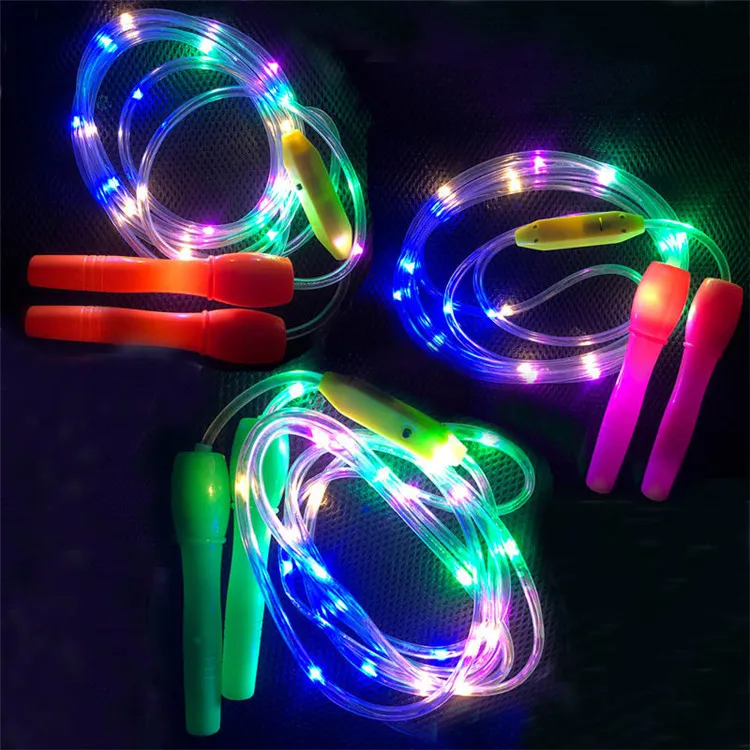 Ночной спортивный цветной Фитнес Скакалка светятся в темноте малыш Led Jumprope подарок для детей и взрослых со светодиодным индикатором скакалка