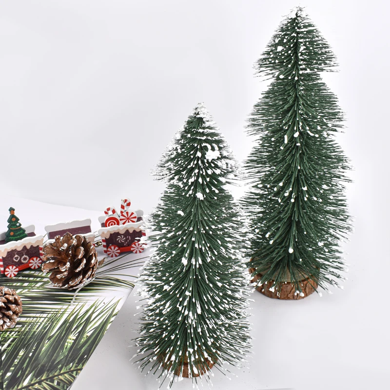 Christmas tree desktop decoration DIY pine needle tree Christmas decoration dipped in white cedar small Christmas tree