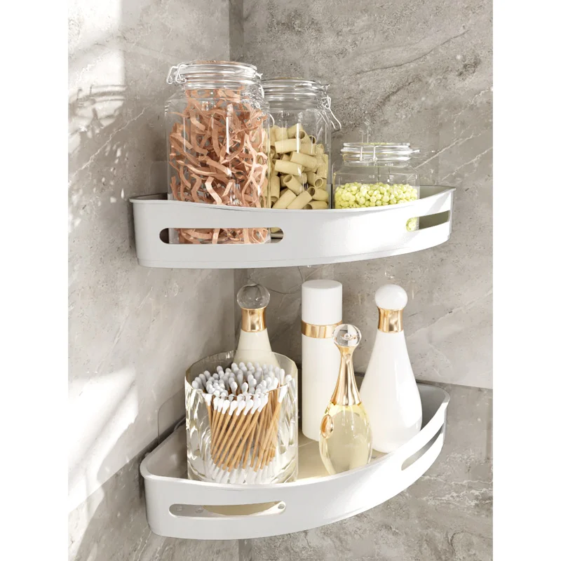 No Drilling Wall Mount Corner Shower Caddy Shelf Bathroom Shelves