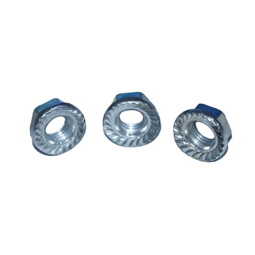 Carbon Steel Blue Yellow White Zinc Plated Zn Serrated Hex Hexagon Flange Nut