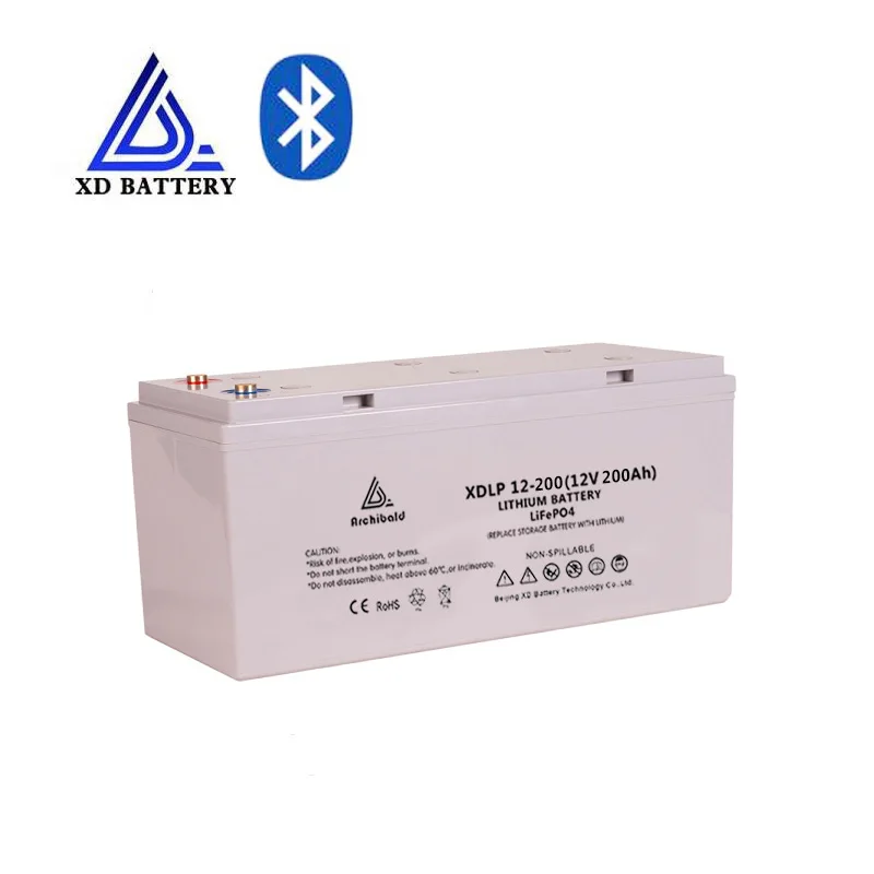 12V 200AH Lithium Battery for RV motorhome solar power with BMS and LED display made of A grade 3.2V 105AH Prismatic cells