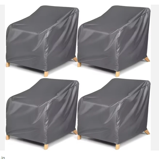 Black Oxford Cloth Chair Cover for Outdoor Furniture Waterproof and Sun/Dust Protection for Garden Use for Sofa