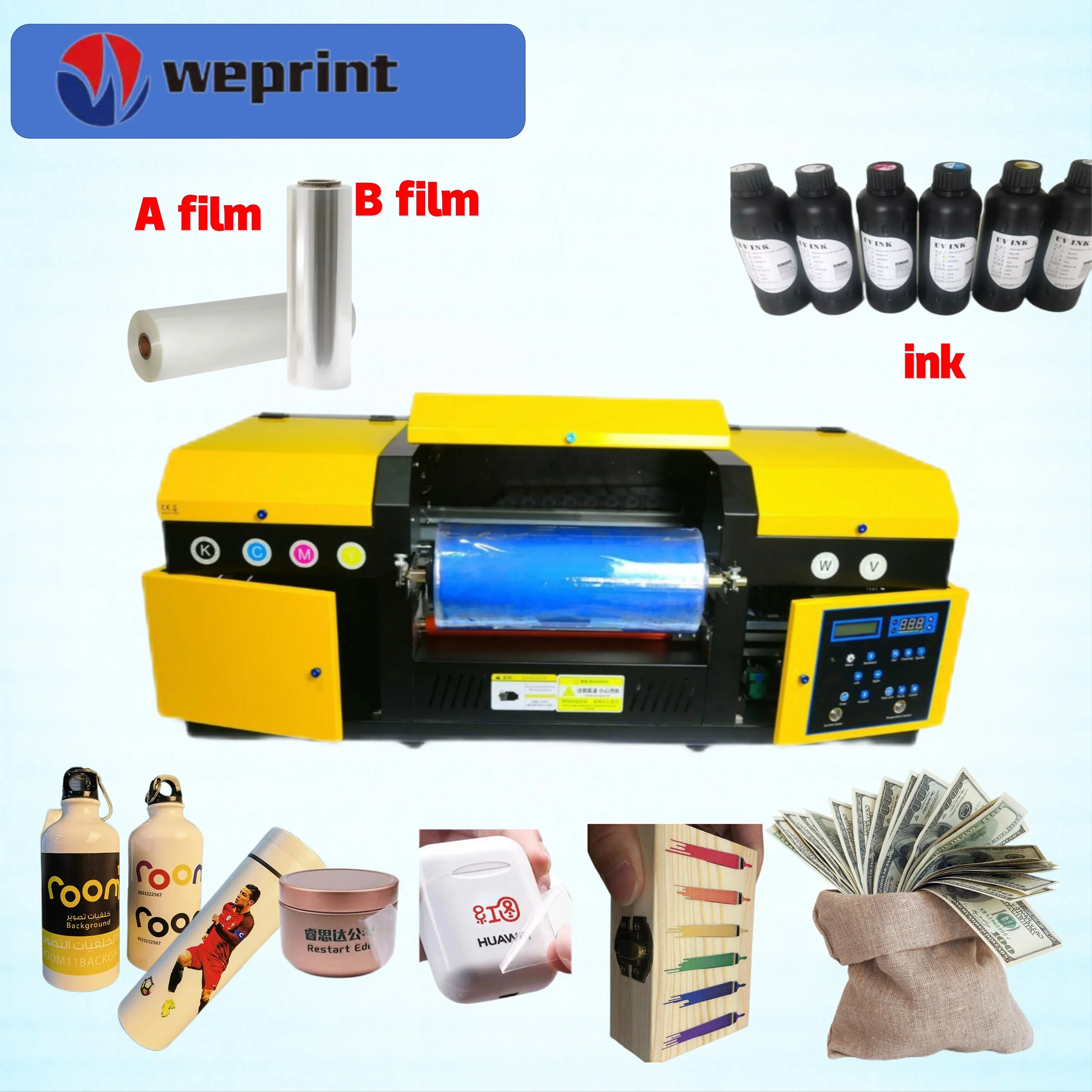 Desktop All In One A3 UV DTF Printing Printer UV DTF Sticker Printer Roll To Roll UV Printer For Golden Foil Film Printing