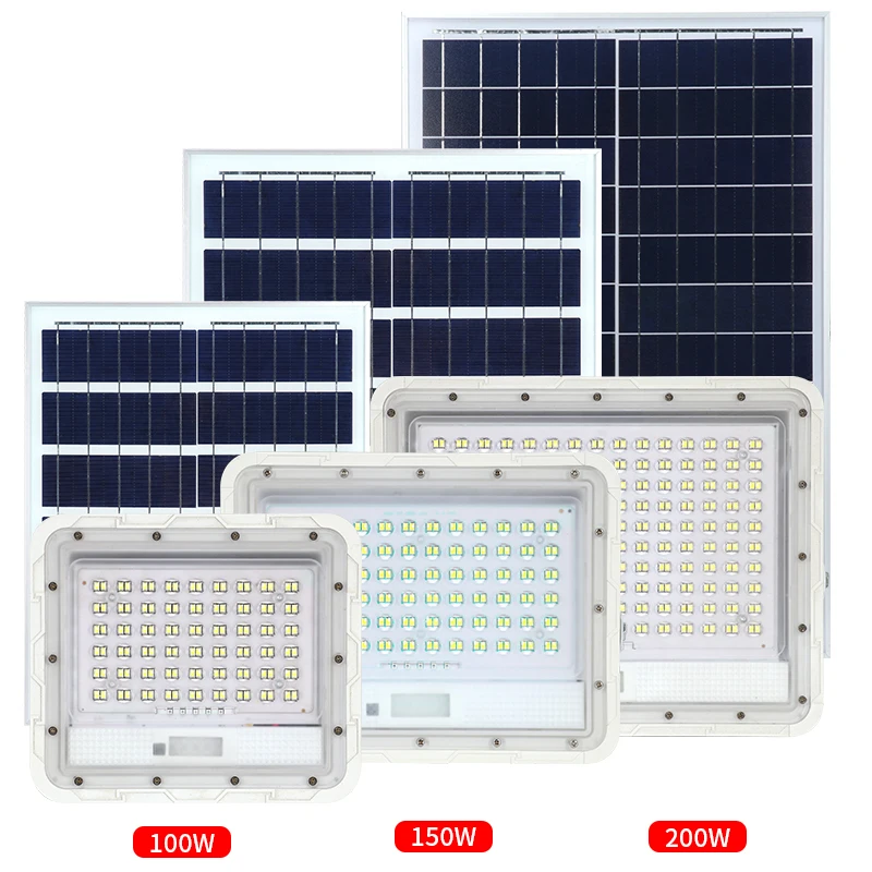 LIGHTSINCERE gate solar powered commercial high lumen flood light solar 100w