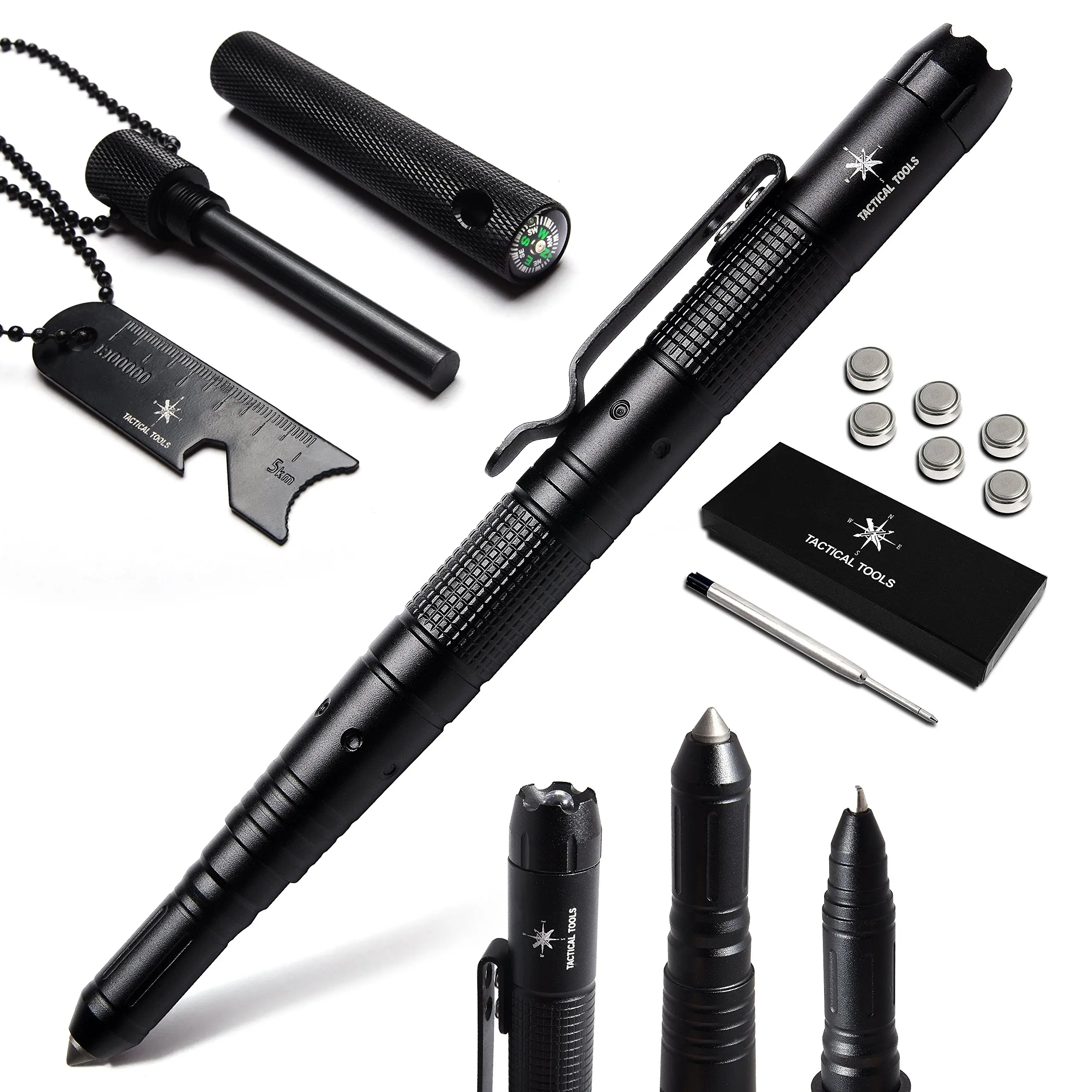 Высококачественная светодиодная тактическая ручка с отверткой, пилой и открывалкой для бутылок