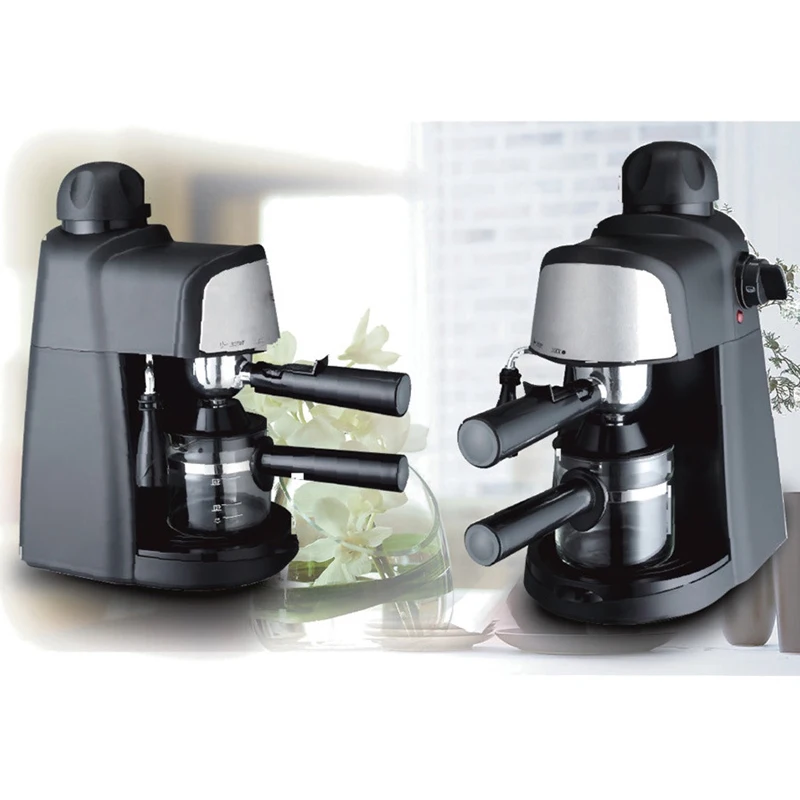 Home Office Coffee Maker 4 Cups Semi-Automatic Steam Wand Milk Froth Machine Integrated Small Espresso Coffee Machine