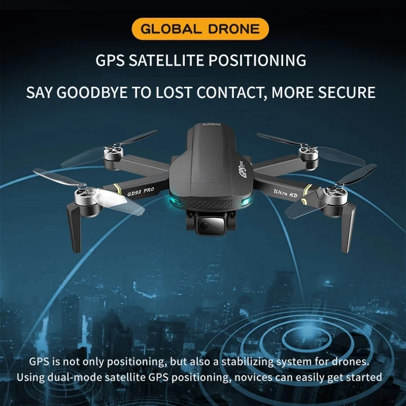 Дрон GD93 Pro GPS бесщеточный с двойной HD камерой 6K для
